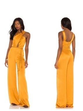 House of Harlow 1960 Jayan Jumpsuit in Deep Gold Size XS